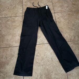 No Boundaries Black Men's Cargo Drawstring Pants